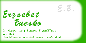 erzsebet bucsko business card